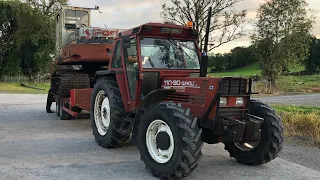 Fiat 110-90 pulling 14 ton digger (4K)