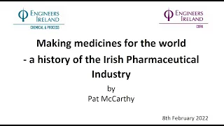 History of the Irish Pharmaceutical Industry