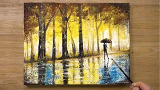 'The Rainy Day' Cotton Swabs Painting Technique #430