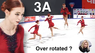 Trusova over rotated 3A - Eteri: were you going for a 4A ?