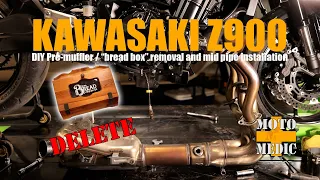 Kawasaki Z900 Mid-Pipe Install / "Bread Box" Delete - With DECIBEL TESTS!