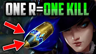 CAITLYN KILLS WITH ONE R! (EASY MODE CAITLYN BUILD) - LETHALITY CAITLYN GUIDE S13 League of Legends