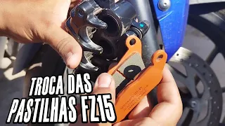 Trocando as pastilhas de freio da Fz15 - DIANTEIRA e TRASEIRA   #motovlog #fz15