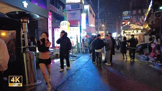 ［Hongdae 4K］Seoul Night Walk!! ~ Everyone has been waiting for a white Christmas in Hongdae ~~ !!