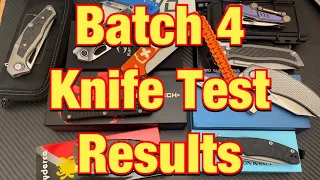 Batch 4 Knife Test Results including the Spyderco Shaman 15V & Microtech in Magnacut !