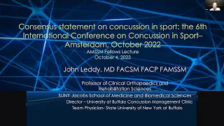 Consensus Statement on Concussion in Sport | National Fellow Online Lecture Series