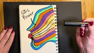 Sketch booking a face with beautiful Posca markers.