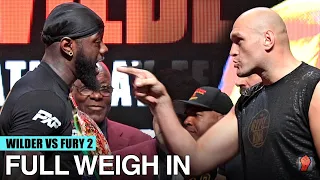 DEONTAY WILDER VS TYSON FURY 2 - FULL WEIGH IN & FACE OFF VIDEO