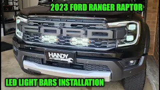 LED Light Bars installation behind grille - Ford Ranger Raptor 2023