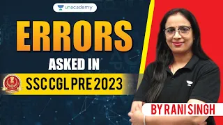 Errors Asked in  SSC CGL Pre 2023 - 1 || Vocabulary || English With Rani M a'am