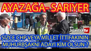 SARIYER - AYAZAĞA' DA CHP' NİN ADAYI KİM OLSUN DİYE SORDUK...BAKIN NELER DEDİLER ?