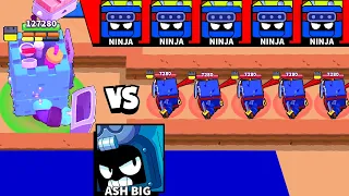 BIG ASH VS 5 NINJA ! Brawl Stars Funny Moments & Fails #173