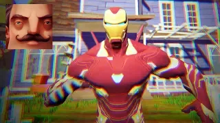 Hello Neighbor - New Neighbor Iron Man Bleeding Edge Act 2 Trampoline Gameplay Walkthrough Part 589