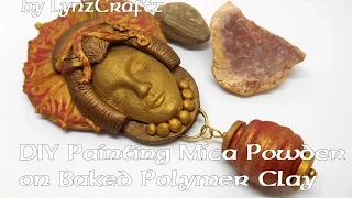 #diy  #polymerclay  Painting with Mica Powders on baked Polymer Clay tutorial