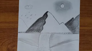 How to draw mountain pencil drawing||simple and easy step for beginner||Art & sketch