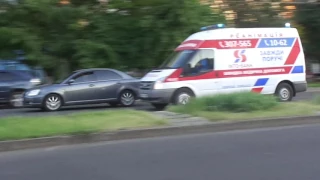 Ford Transit private ambulance responding