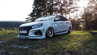 Самая ДИКАЯ ЛАДА ВЕСТА в Башкирии на ПНЕВМЕ. Установка пневмоподвески на LADA Vesta SW 💨 Злая Лада