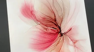 Alcohol ink painting - soft rippled edges 2