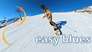 Smooth Turns on Easy Blue Runs - Snowboard Turn Size, Shape, and Technique