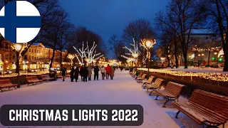 Walking in Helsinki | Finland Christmas Lights 2022 December 🎄