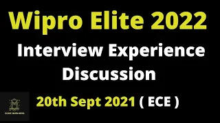 ECE - Wipro Interview Experience 20 sept 2021 | TR + HR questions Discussed | 2022 Batch