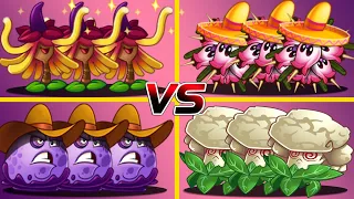 PvZ 2 4 Team  Heath Seeker Vs Witch Hazel Vs Caulipower Vs Puffball-Which Team Is The Best?