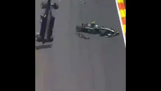 Mark Webber's crash 😨 with Heikki Kovalainen 2010 European GP