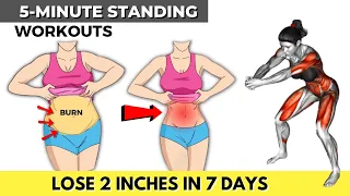 DO THIS FOR 7 DAYS AND LOOK IN THE MIRROR | 5 MINUTE STANDING ONLY Small Waist Exercises