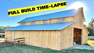 Unbelievable budget pole barn built in 10 minutes TIME-LAPSE.