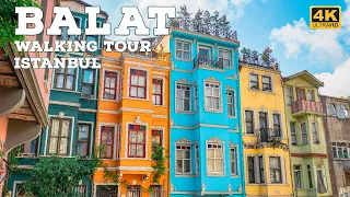 Balat Walking Tour Istanbul | The Colourful Neighborhood | 4K 60fps | With Captions