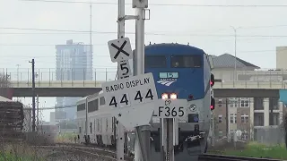 Amtrak backs up onto the crossover at tower 26 to take the other switch at maurary street