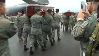 Homenaje de despedida a los 22 militares fallecidos