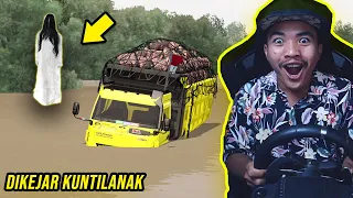 DIKEJAR KUNTILANAK DUMP TRUCK MASUK JALUR SUNGAI KALIMANTAN - ETS2