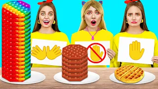 CHALLENGE 100 STRATI DI CIOCCOLATO || Senza Mani vs 1 Mano vs 2 Mani di 123 GO! FOOD