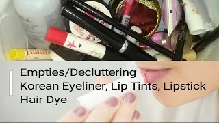 Empties Declutter: Manic Panic, Korean Makeup Skincare Lip Tints Lipsticks Eyeliner