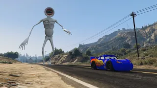 Epic Escape From The Mother Megaphone Siren Head | Lightning McQueen vs Mother Siren Head GTA 5