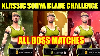 Klassic Sonya Blade Challenge | Sonya Blade Challenge All Boss Matches | MK Mobile Challenge