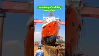Amazing Technology and Machines | Launching of a sliding ramp ship