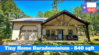 Tiny Home Barndominium Tour - 1 Bedroom - 1 Bath - 840 sqft