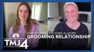 'I can't be quiet': Parents hold protest over alleged grooming relationship