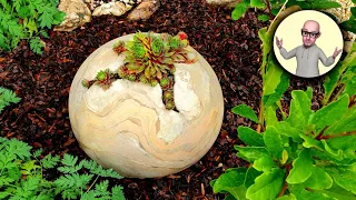 Concrete Garden Sphere as a Plant Pot (DIY) - Sandstone look