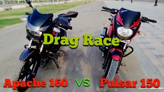 PULSAR 150 vs NEW APACHE RTR 160 || DRAG RACE || 2017