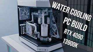 EPIC White & Black Water Cooling PC Time Lapse - Hyte Y60 - RTX 4090 & 13900K