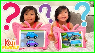 Emma and Kate play fun Kids Video Games!!!