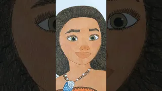 Drawing Moana with OHUHU MARKERS and PRISMACOLOR pencils #art #satisfying #cute #trending #disney