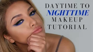 HOW TO CHANGE A DAYTIME MAKEUP LOOK TO NIGHTTIME LOOK! | COBALT EYE MAKE UP | NINA UBHI