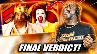 WHO REALLY WON? | Ronald McDonald vs The Burger King. Epic Rap Battles of History (REACTION)