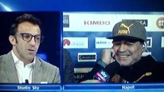 Maradona e Del Piero bellissimo scambio di parole a Sky Sport post Napoli Pescara 3 1