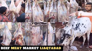 Beef Meat Market Liaqtabad Gosht Wholesale Market in Karachi Pakistan