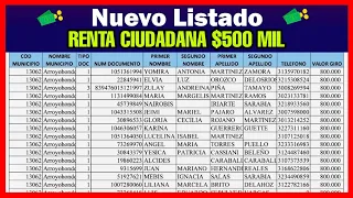 ✅Cédulas beneficiarias: renta ciudadana $500mil